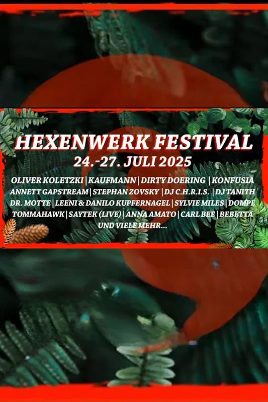 Flyer: Hexenwerk Festival 2025 – 38875 Oberharz am Brocken – 4AM Techno Event
