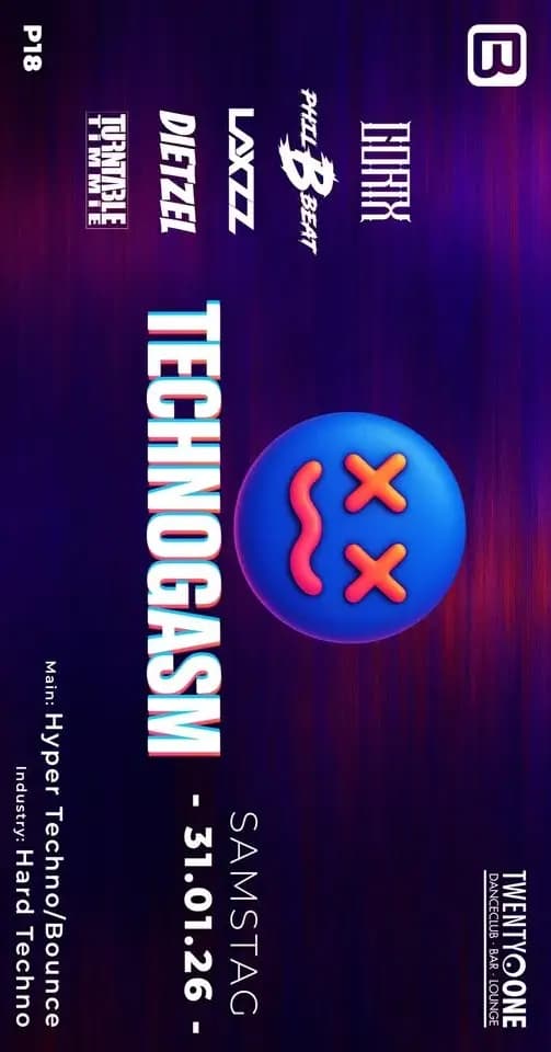 Flyer: TECHNOGASM – Leipzig – 4AM Techno Event