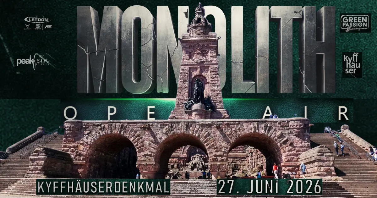 Panoramablick auf das Kyffhäuserdenkmal und die Goldene Aue als Festival-Location