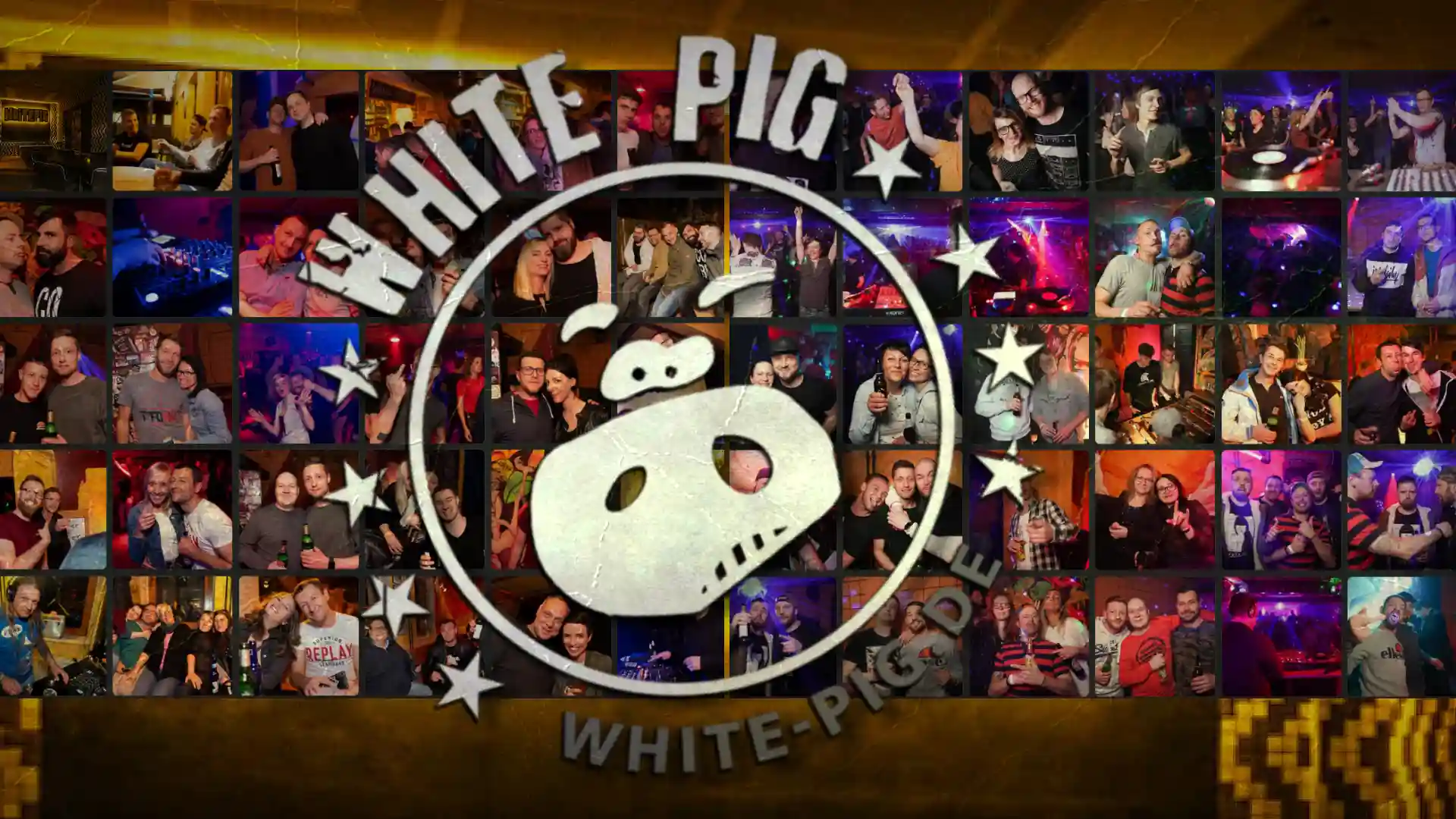 Crowd und DJ im White Pig Club in Bad Frankenhausen bei einem Techno Rave